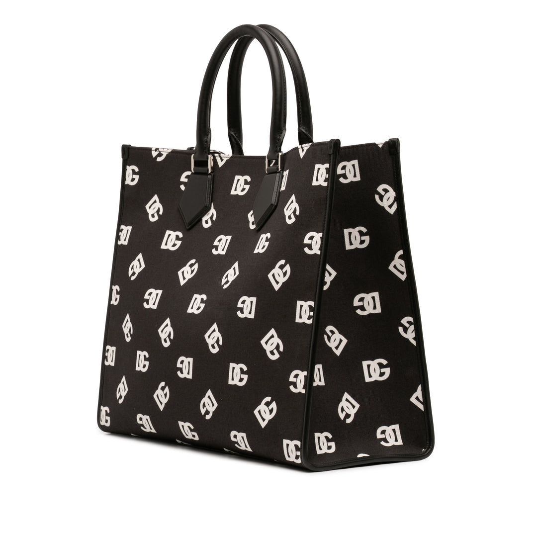 Dolce & Gabbana Large Logo Toile Shopping Cabas