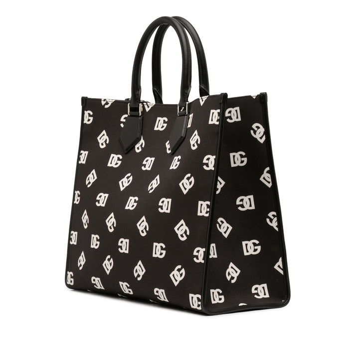 Dolce & Gabbana Large Logo Toile Shopping Cabas