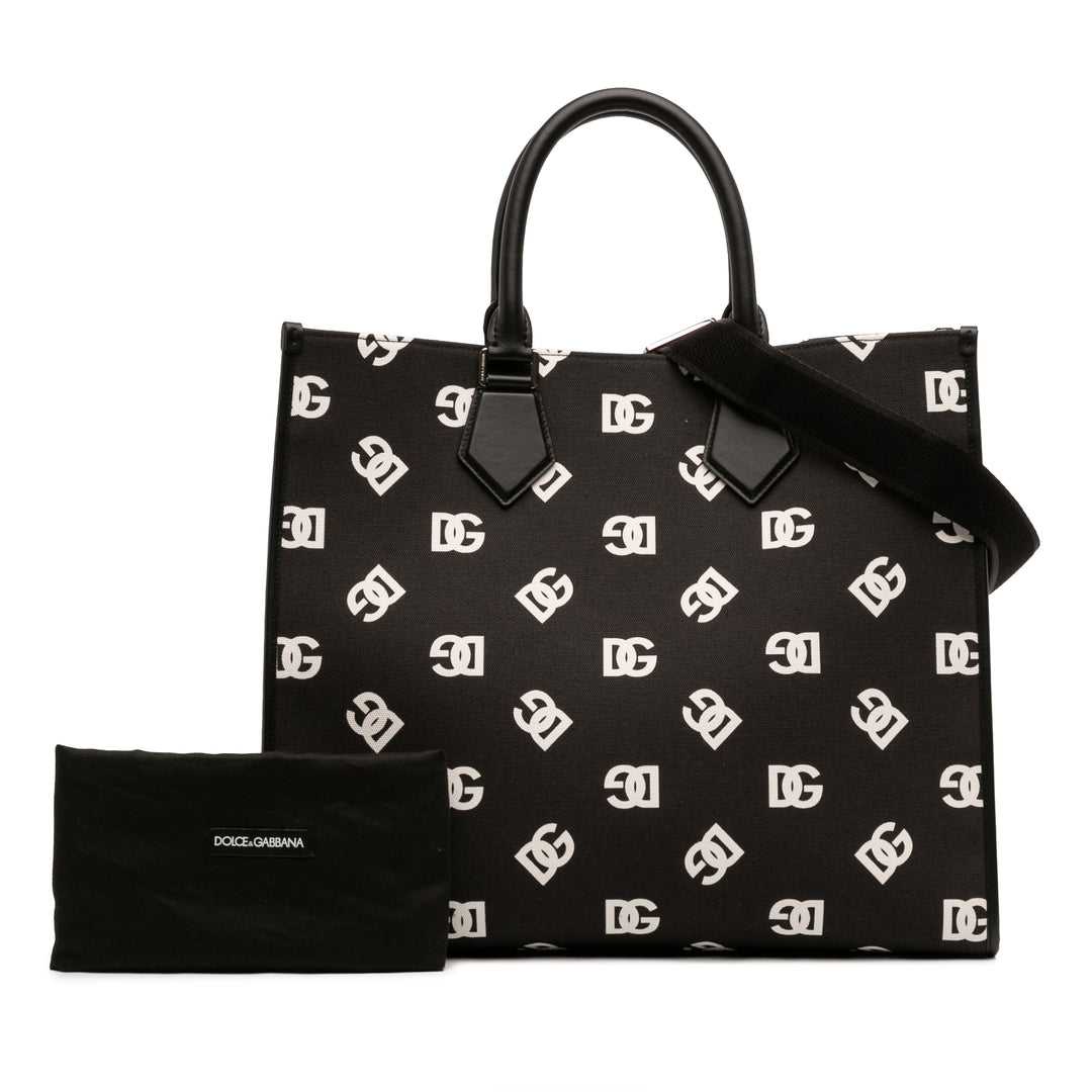 Dolce & Gabbana Large Logo Toile Shopping Cabas