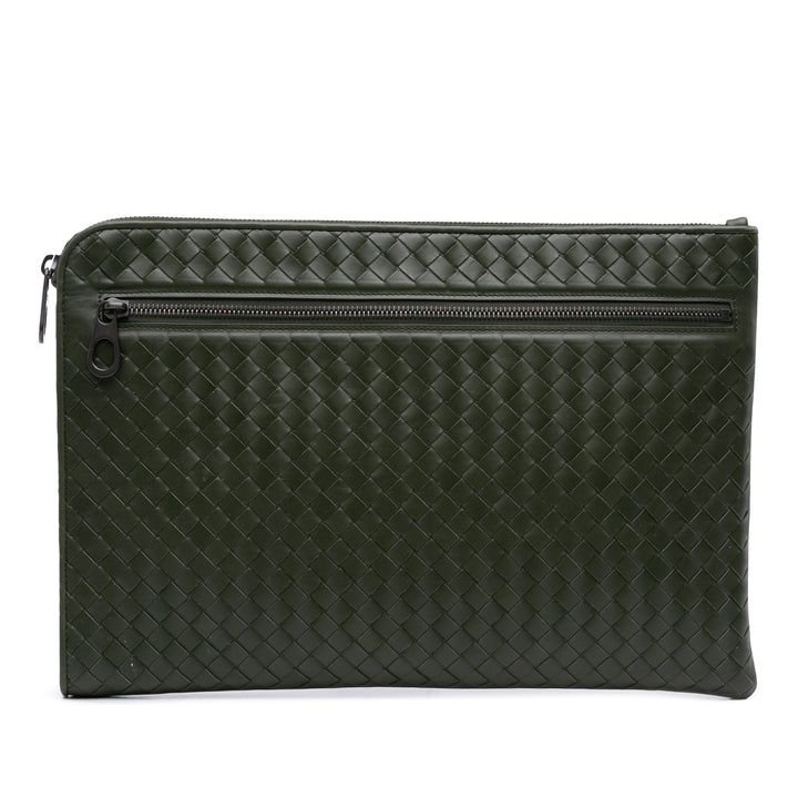 Intrecciato Pochette nappa Vert