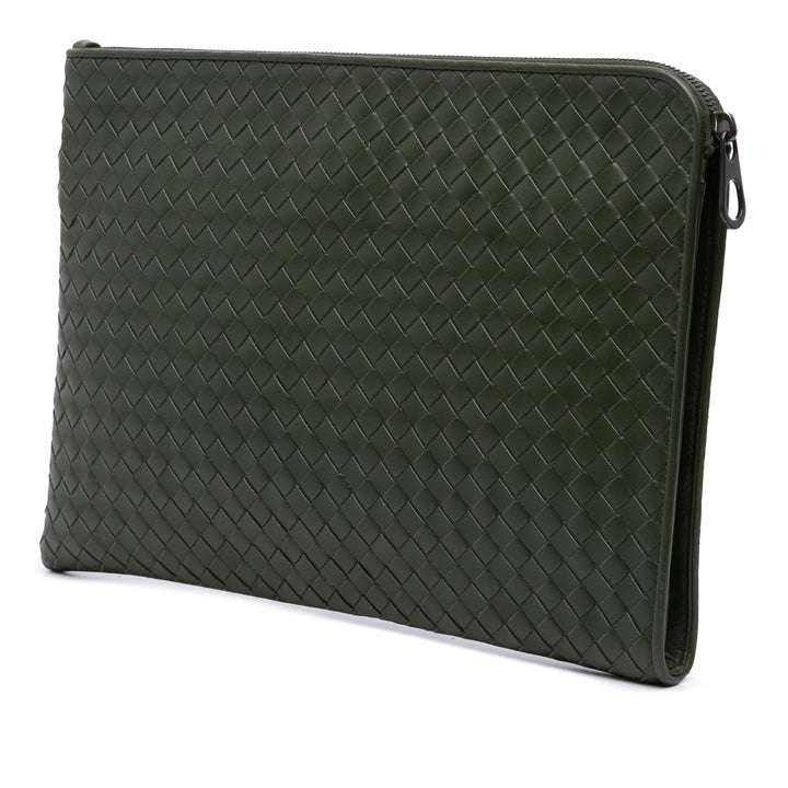 Intrecciato Pochette nappa Vert
