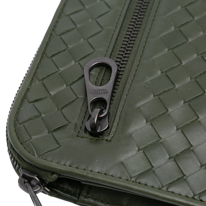 Intrecciato Pochette nappa Vert