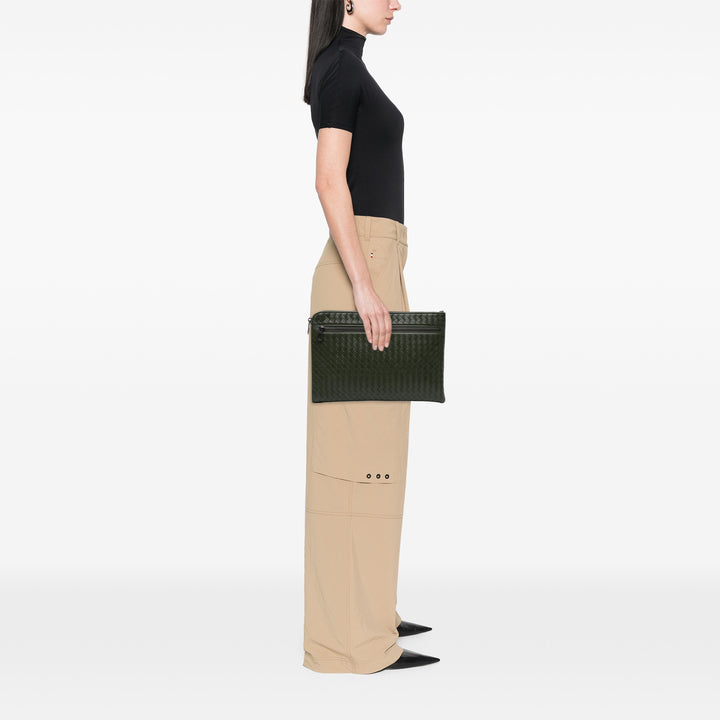 Intrecciato Pochette nappa Vert