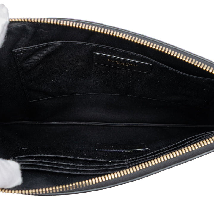 Saint Laurent Croc embossé Cuir Tiny Monogram Zipped Tablet Holder
