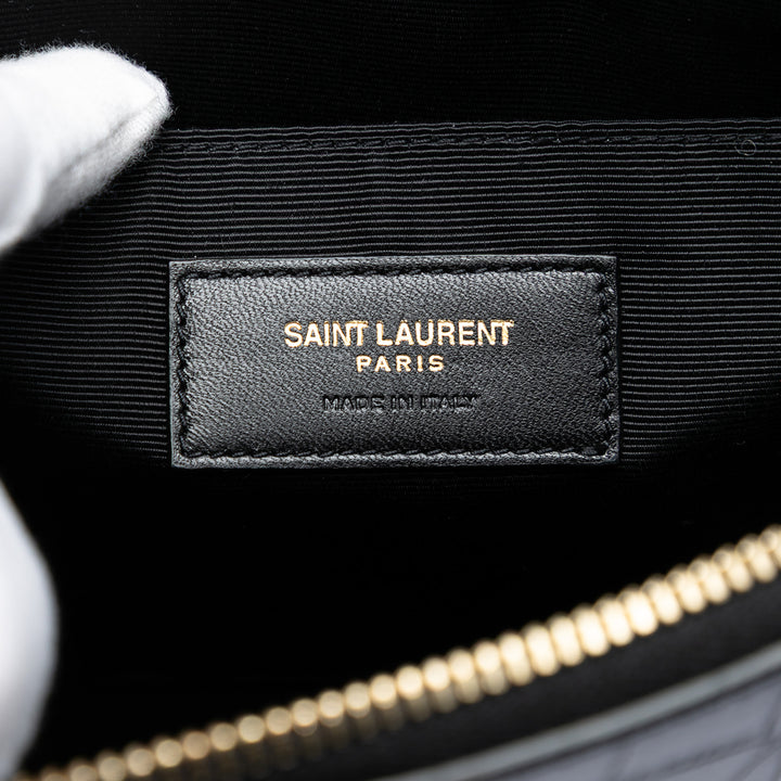 Saint Laurent Croc embossé Cuir Tiny Monogram Zipped Tablet Holder
