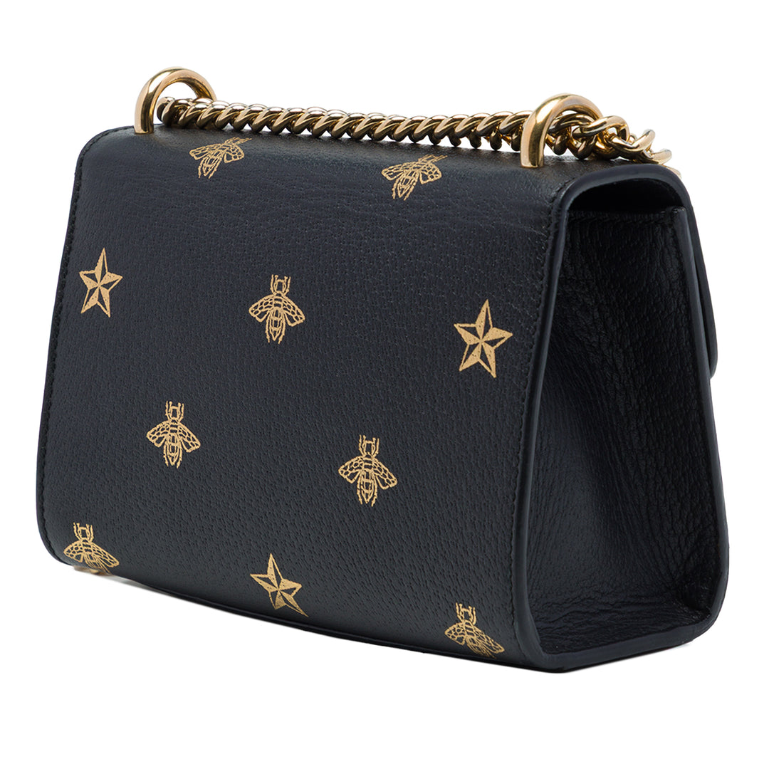 Bee Star Padlock Sac Petit Cuir de veau Noir