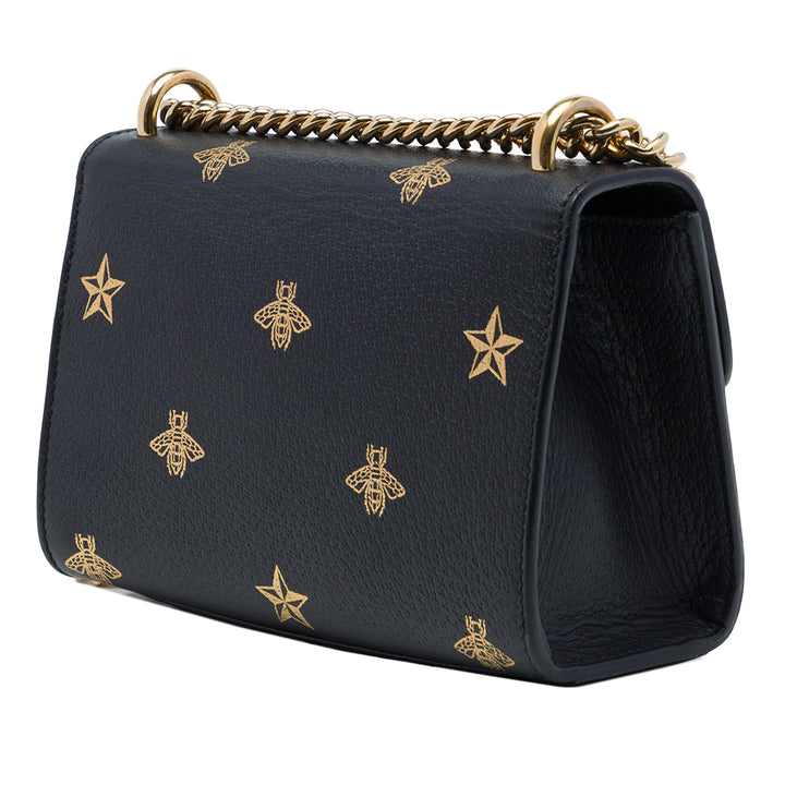 Bee Star Padlock Sac Petit Cuir de veau Noir