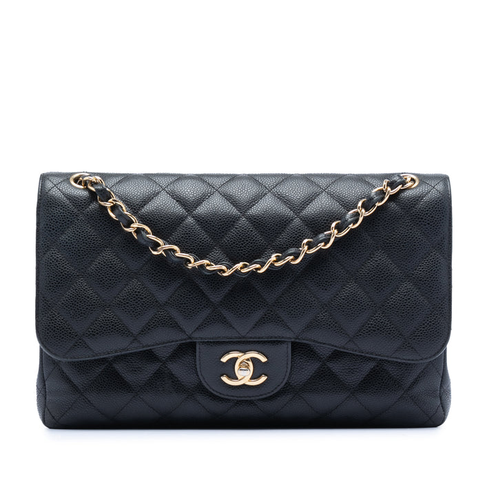Chanel Jumbo Classic Caviar Double rabat