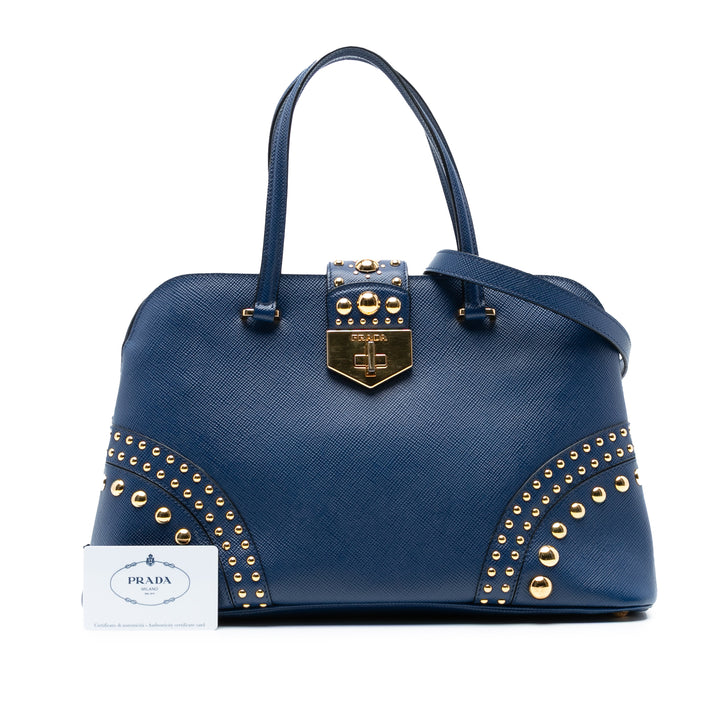 Prada clouté Saffiano Cuir Promenade Sac