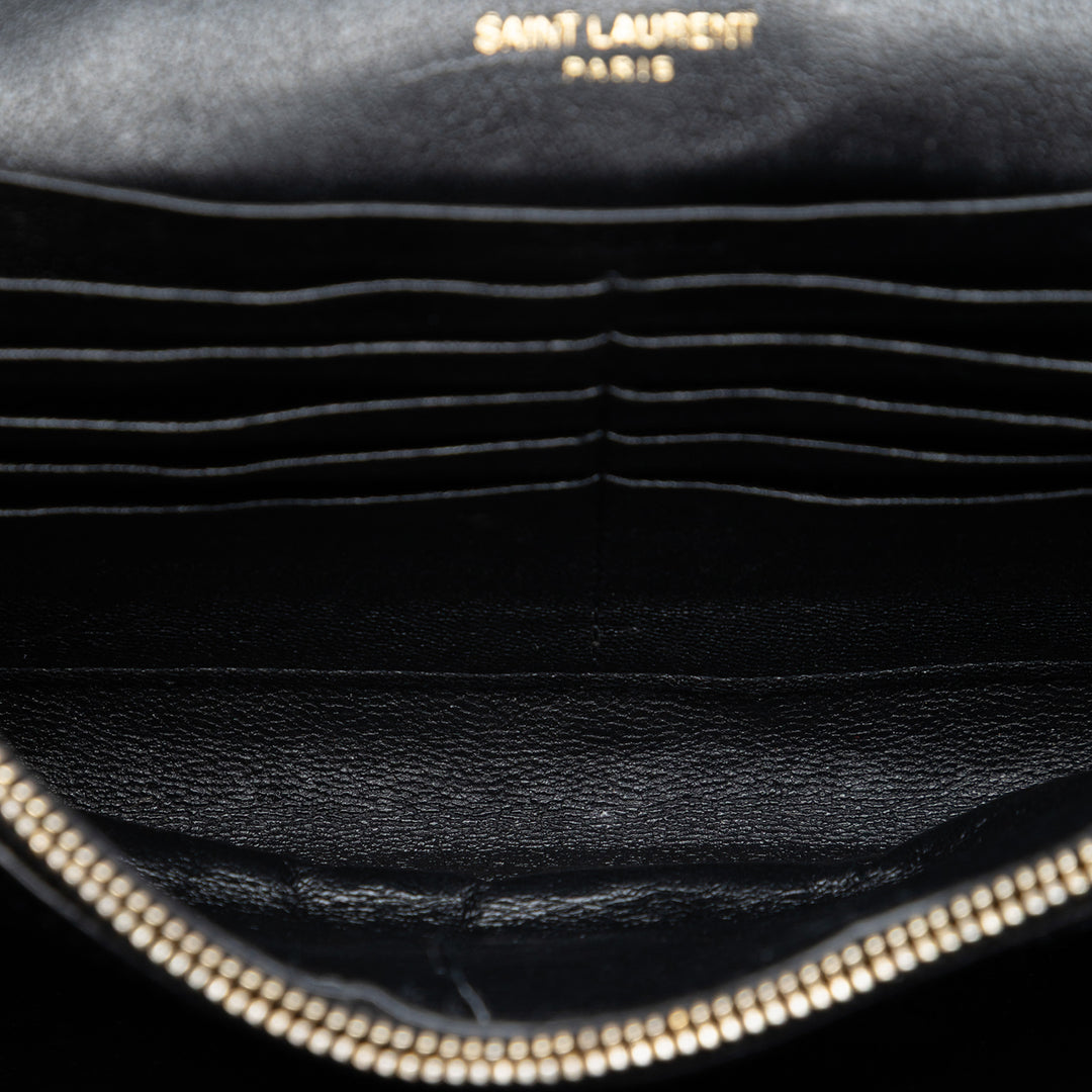 Saint Laurent Matelassé Diamond Cuir d’agneau Becky Wallet on Chain