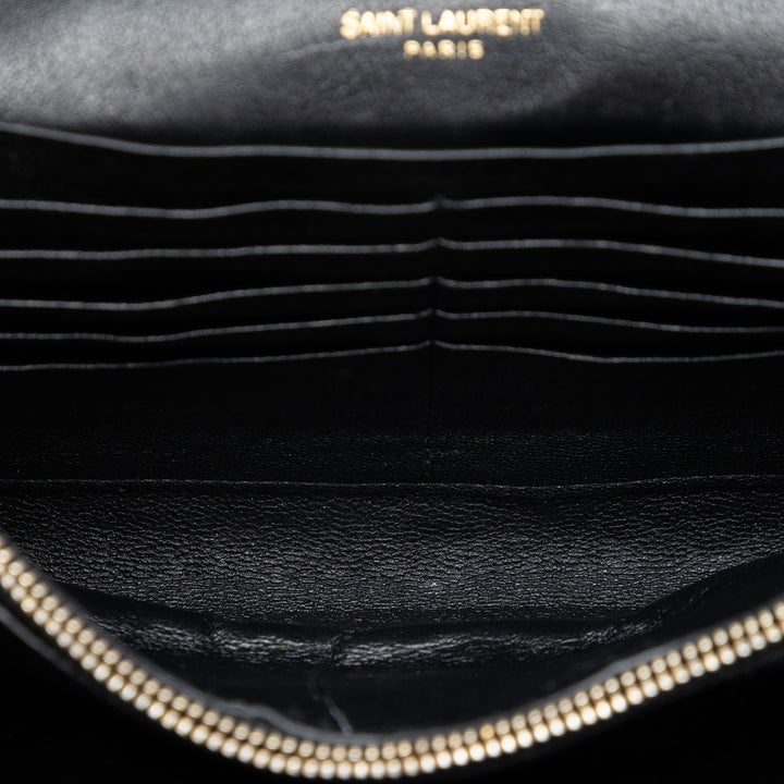 Saint Laurent Matelassé Diamond Cuir d’agneau Becky Wallet on Chain