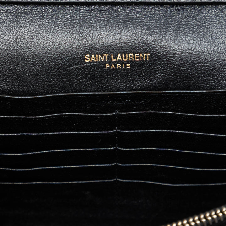 Saint Laurent Matelassé Diamond Cuir d’agneau Becky Wallet on Chain