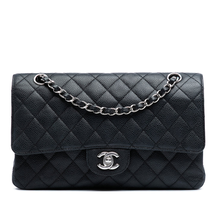 Chanel Medium Classic Caviar Double rabat Noir
