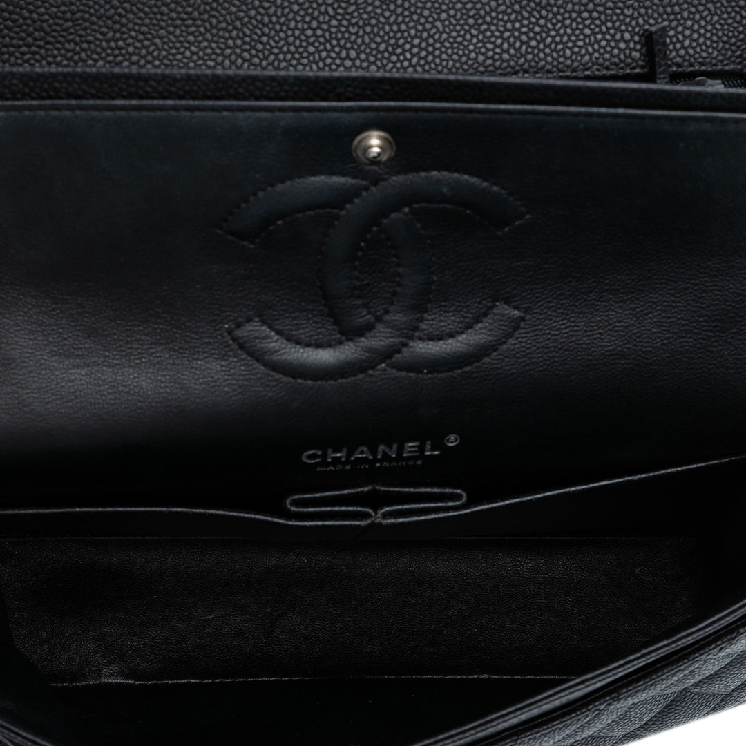Chanel Medium Classic Caviar Double rabat Noir