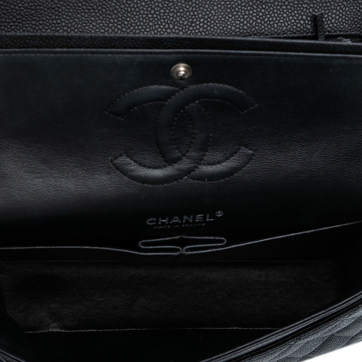 Chanel Medium Classic Caviar Double rabat Noir