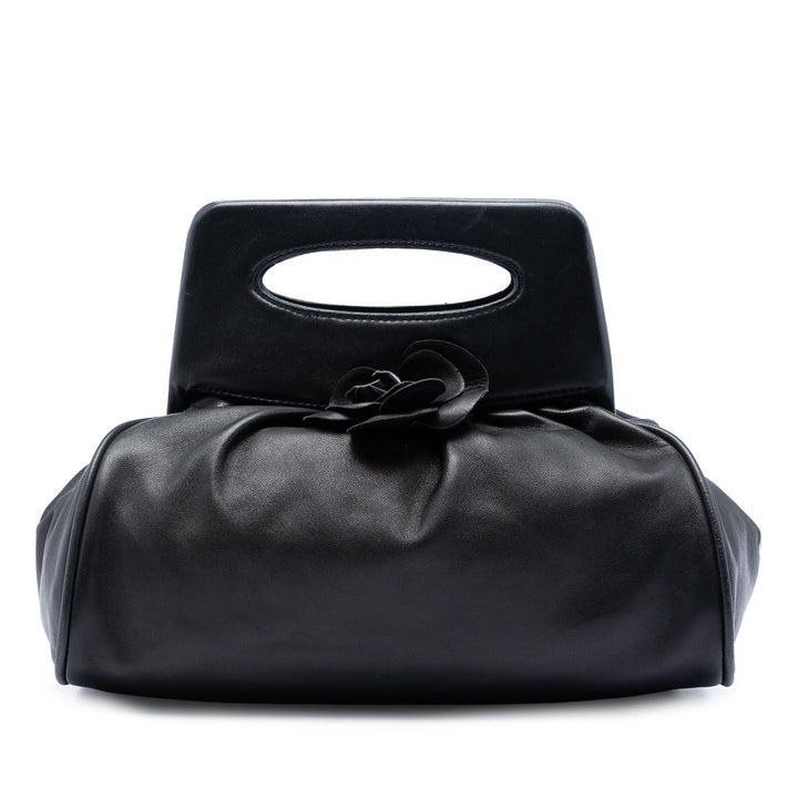 Chanel Cuir d’agneau Camellia anse supérieure Frame Sac