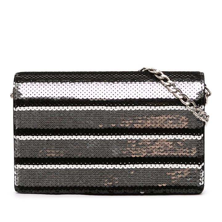 Prada Sequins Embellished Baia Chain à rabat