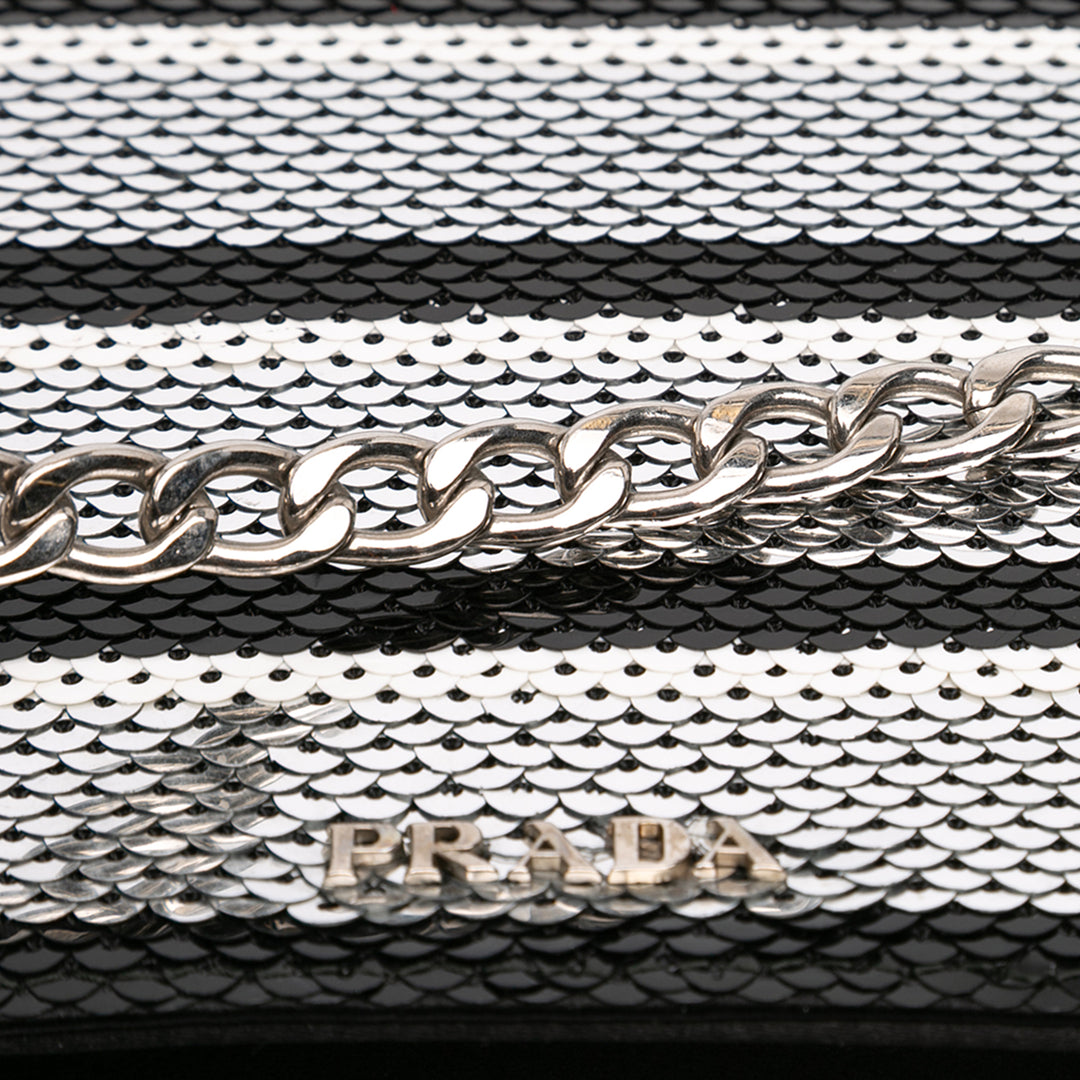 Prada Sequins Embellished Baia Chain à rabat