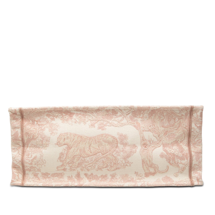Dior Book Tote brodé Dioriviera De Jouy Grand Rose – vue 3 – GABY PARIS
