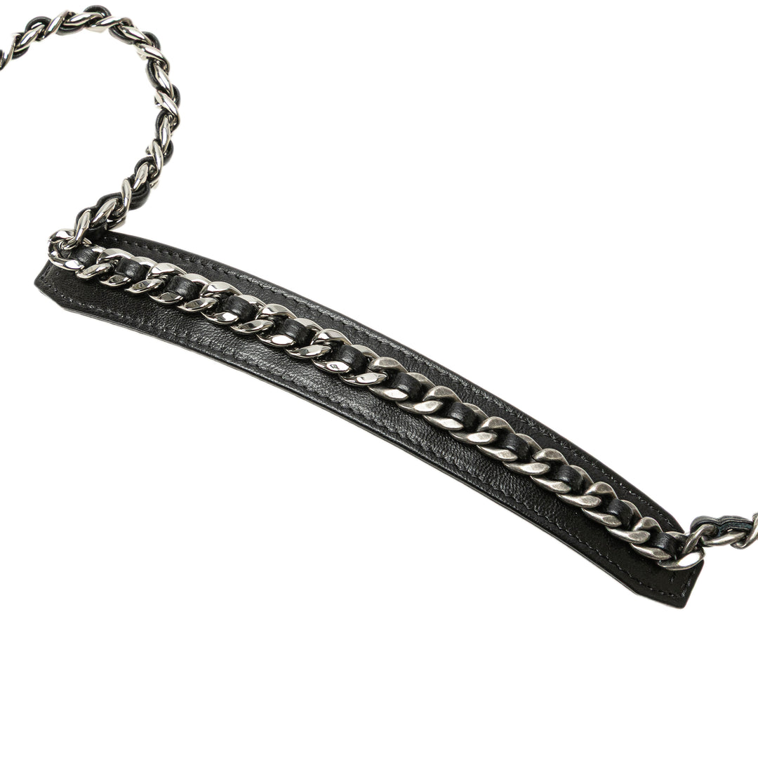 Chanel Matelassé Chanel 19 Porte-cartes avec chaîne Cuir d'agneau
