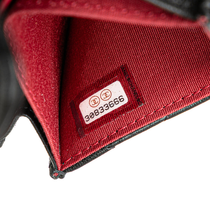 Chanel Matelassé Chanel 19 Porte-cartes avec chaîne Cuir d'agneau