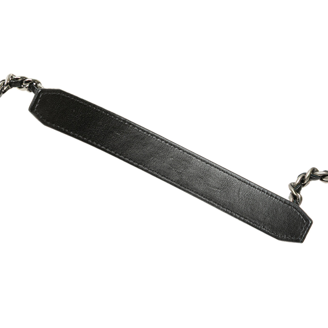 Chanel Matelassé Chanel 19 Porte-cartes avec chaîne Cuir d'agneau