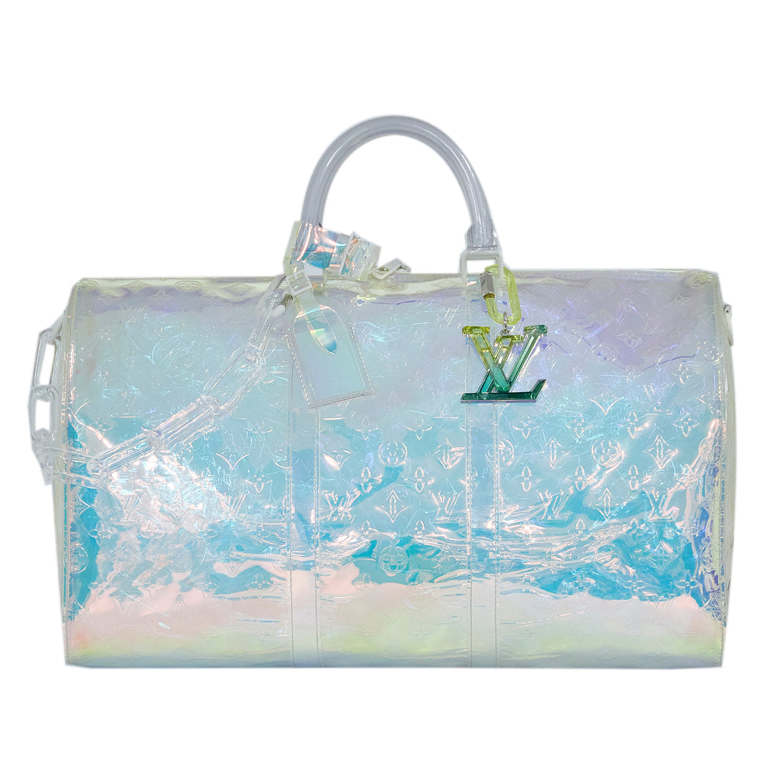 Monogram Prism Keepall Bandouliere 50 White - Gaby Paris