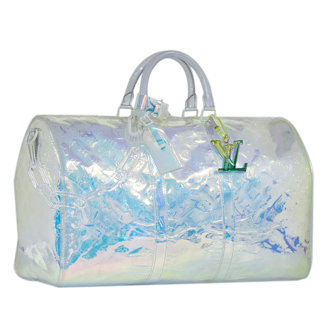 Monogram Prism Keepall Bandouliere 50 White - Gaby Paris