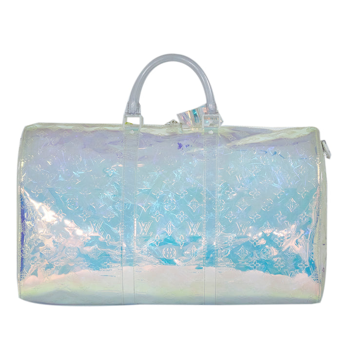 Monogram Prism Keepall Bandouliere 50 White - Gaby Paris