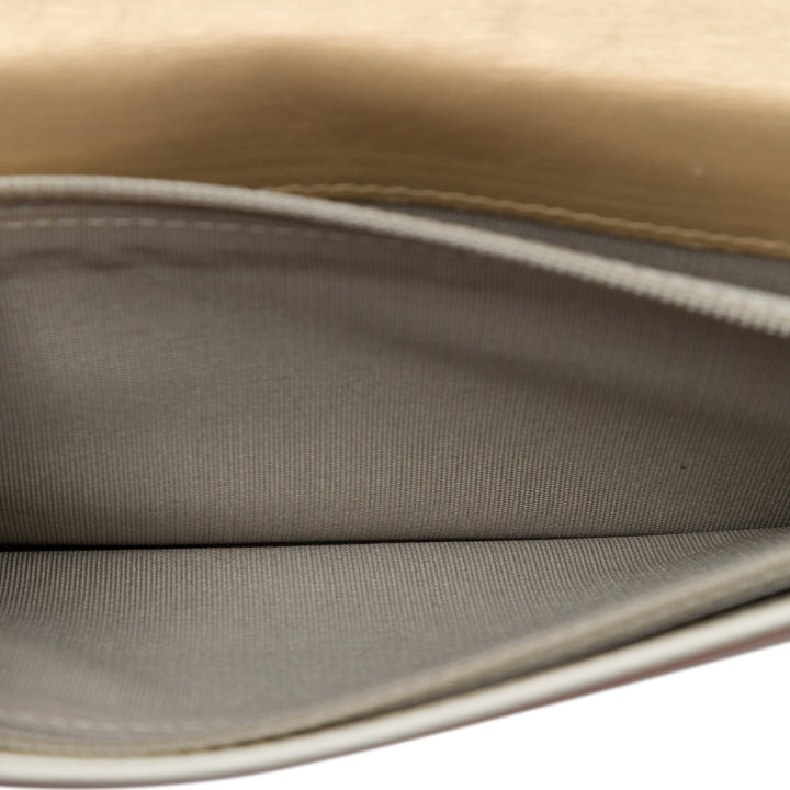 Matelassé Métallisé vieilli Palette Yen Deux volets Portefeuille long Cuir de veau Doré