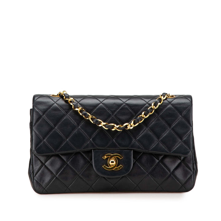 Small Classic Lambskin Double Flap Black - Gaby Paris