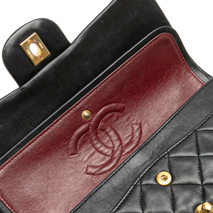 Small Classic Lambskin Double Flap Black - Gaby Paris