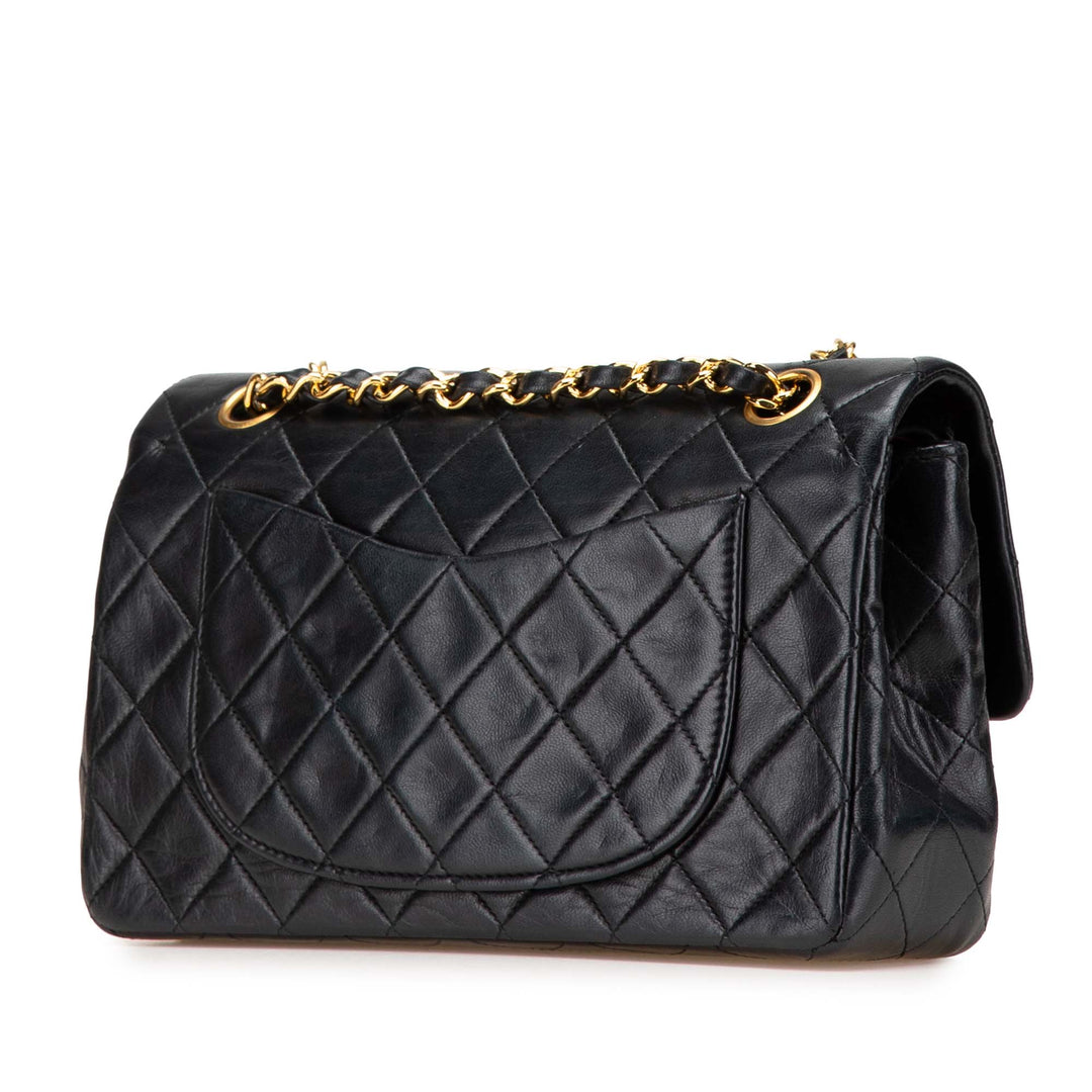 Small Classic Lambskin Double Flap Black - Gaby Paris