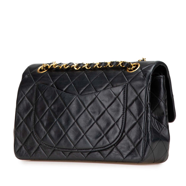 Small Classic Lambskin Double Flap Black - Gaby Paris
