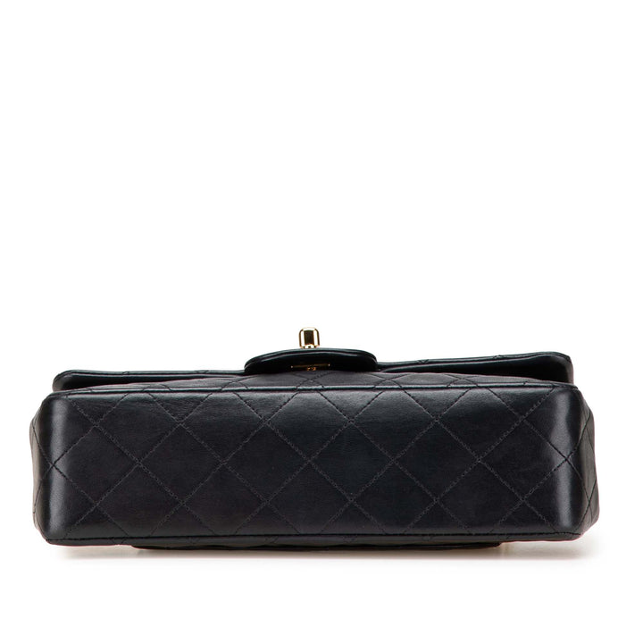 Small Classic Lambskin Double Flap Black - Gaby Paris