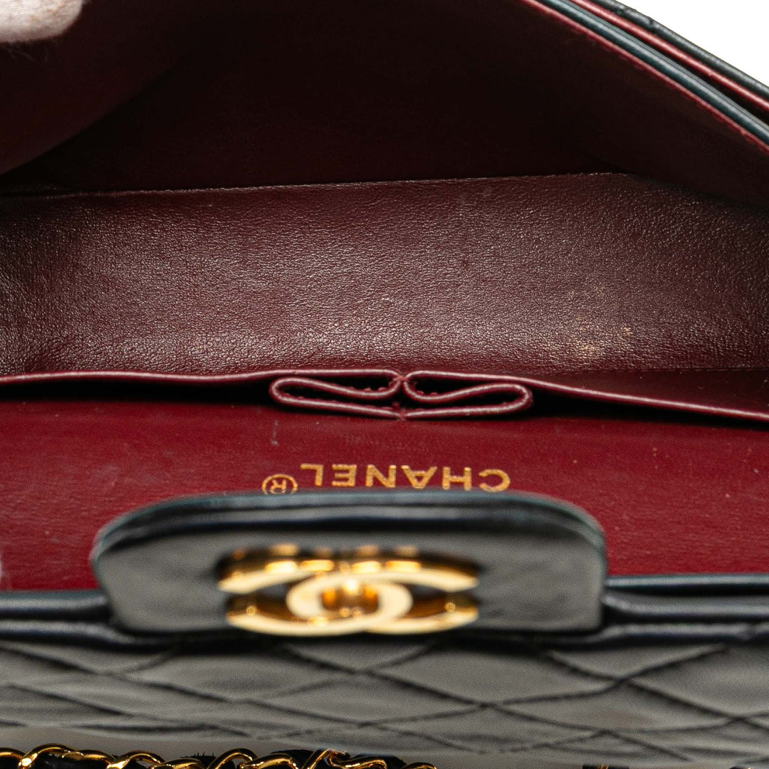 Small Classic Lambskin Double Flap Black - Gaby Paris