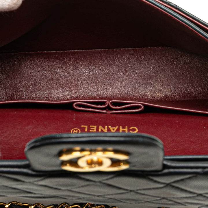 Small Classic Lambskin Double Flap Black - Gaby Paris