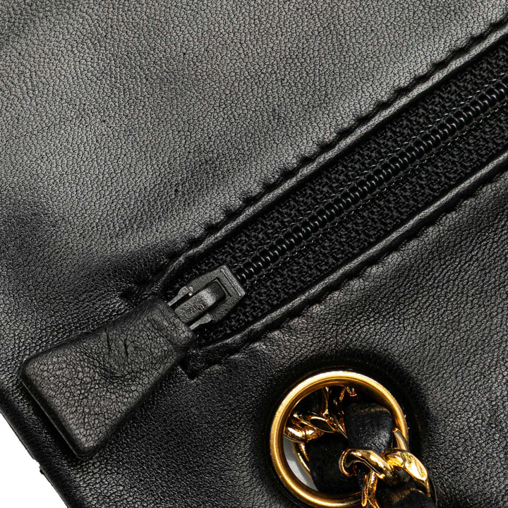 Small Classic Lambskin Double Flap Black - Gaby Paris