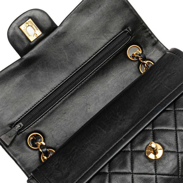 Small Classic Lambskin Double Flap Black - Gaby Paris