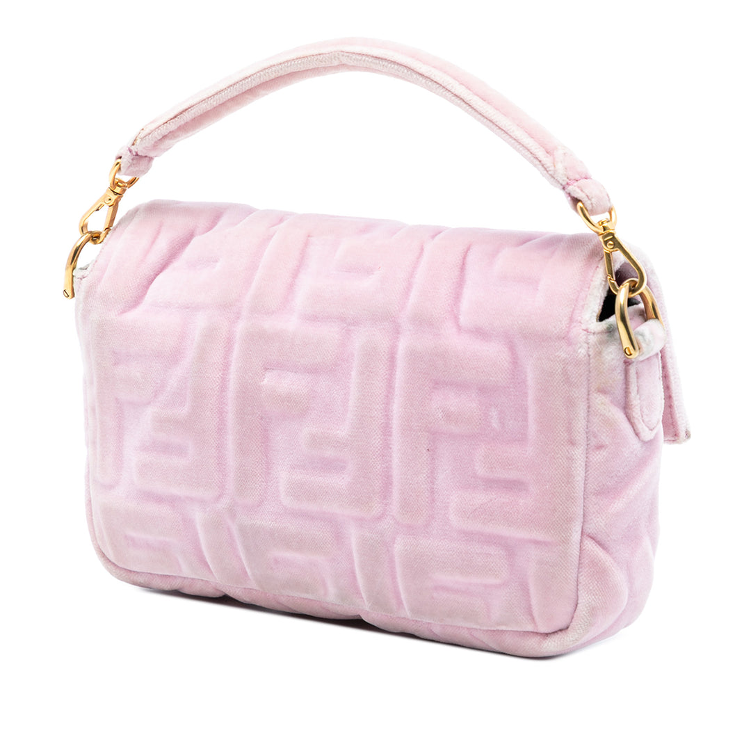 Fendi Zucca embossé Baguette Sac Mini Rose – vue 2 – GABY PARIS