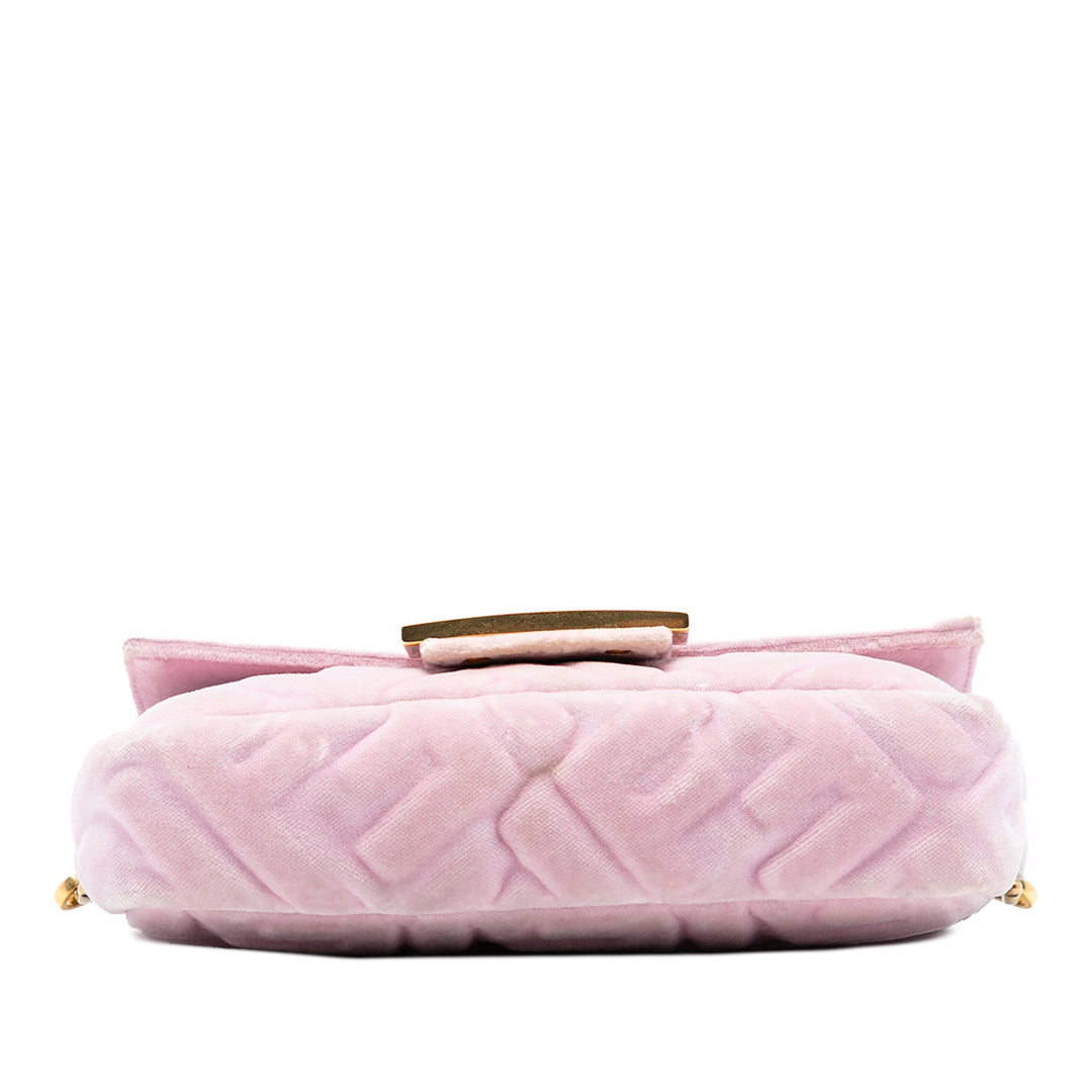 Fendi Zucca embossé Baguette Sac Mini Rose – vue 3 – GABY PARIS