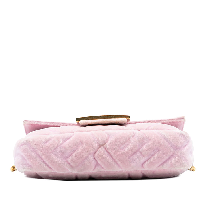 Fendi Zucca embossé Baguette Sac Mini Rose – vue 3 – GABY PARIS