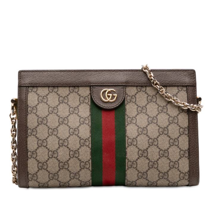 Gucci Small GG Supreme Web Ophidia Chain Sac porté croisé