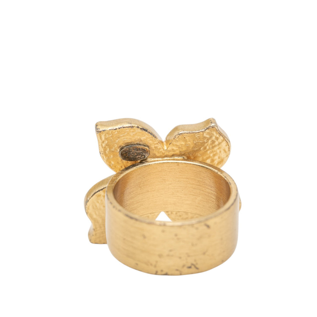 Chanel CC plaqué Émail Butterfly Bague