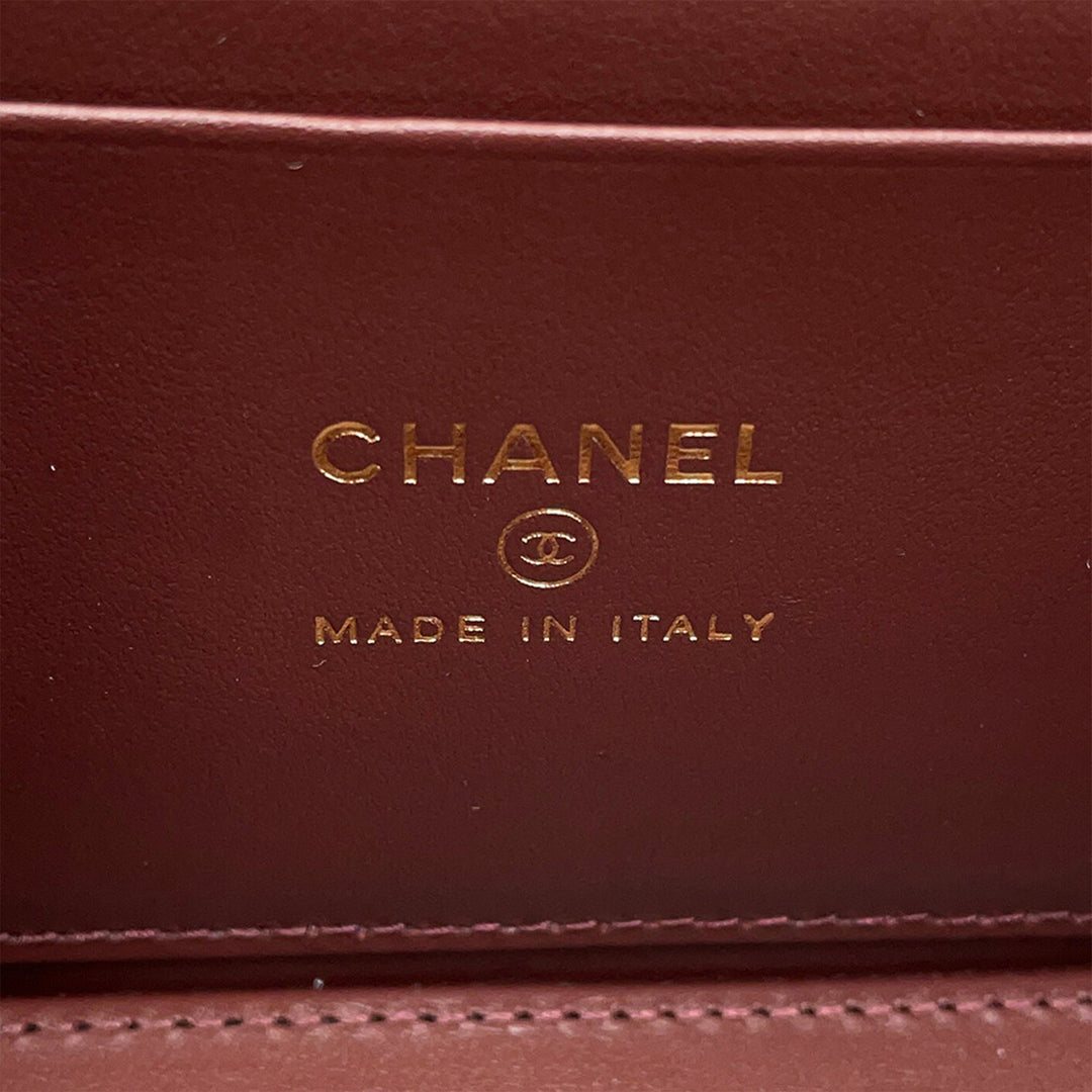 Chanel Matelassé Vanity avec chaîne Petit Cuir caviar Noir