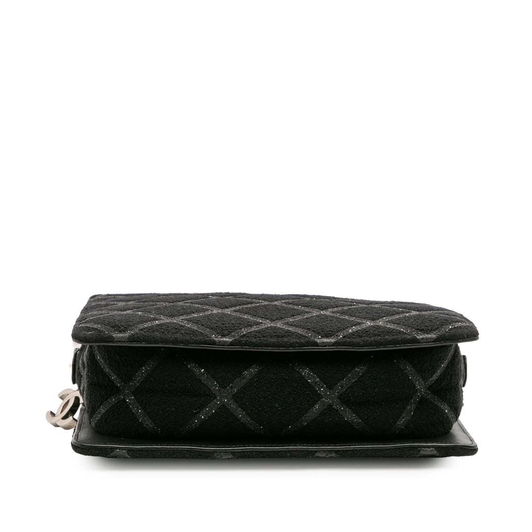 Chanel CC Tweed Chain Fantasy Sac porté croisé Noir