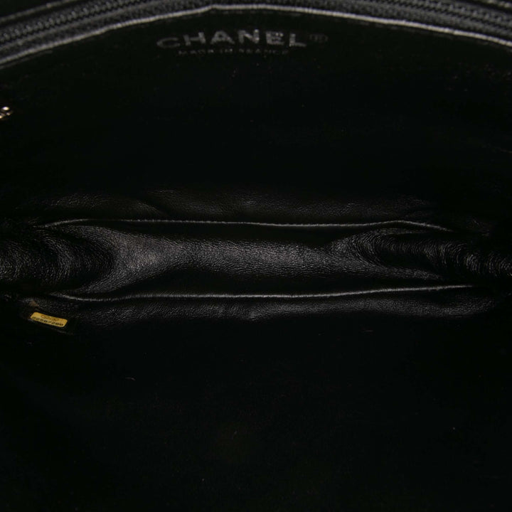 Chanel Tweed and Resin Zipped Chain Shopping Bag Noir