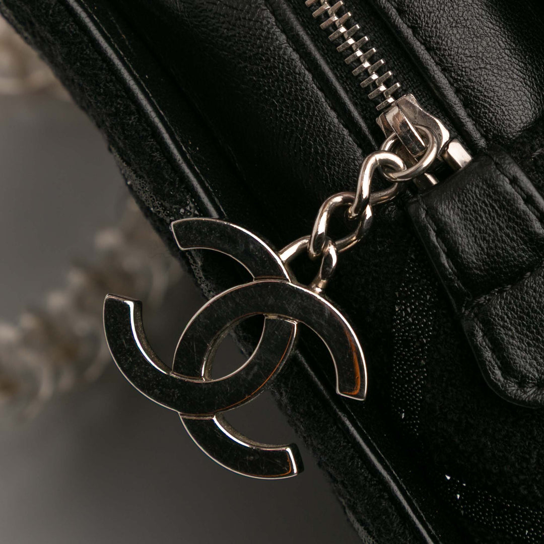 Chanel CC Tweed Chain Fantasy Sac porté croisé Noir