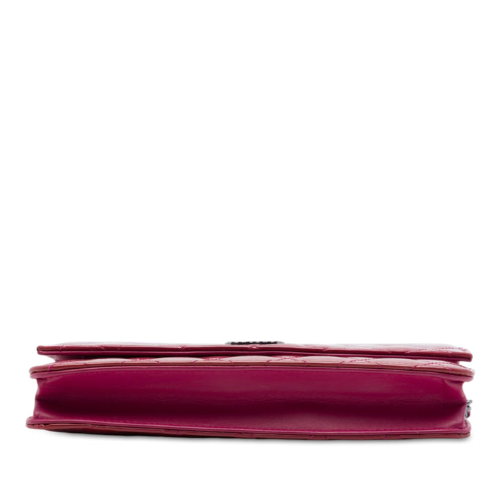 CC Matelassé Brilliant Wallet on Chain Rose