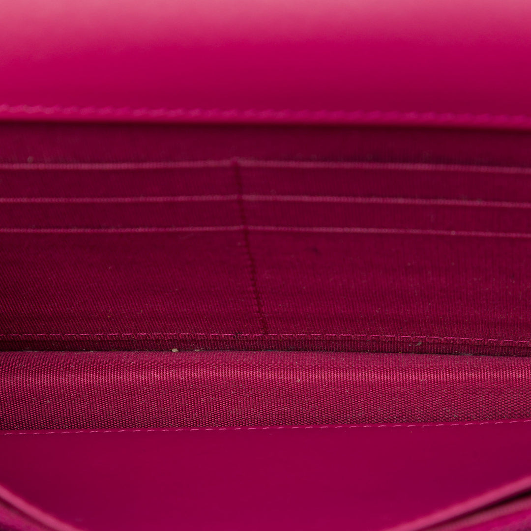 CC Matelassé Brilliant Wallet on Chain Rose